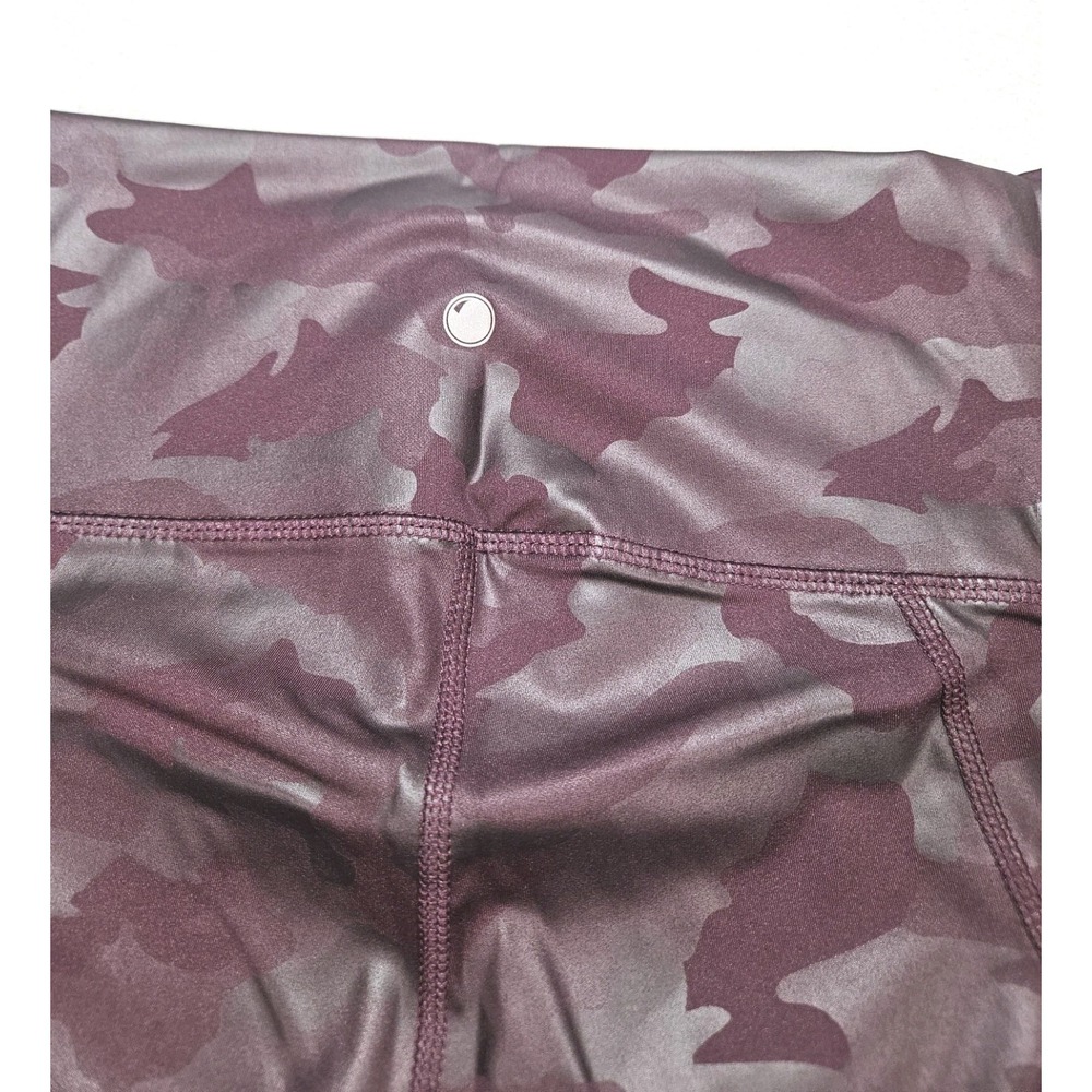 Yogalicious Lux Leggings Large Shiny Wine Tasting Camo High Rise Pockets NWT - Picture 4 of 7